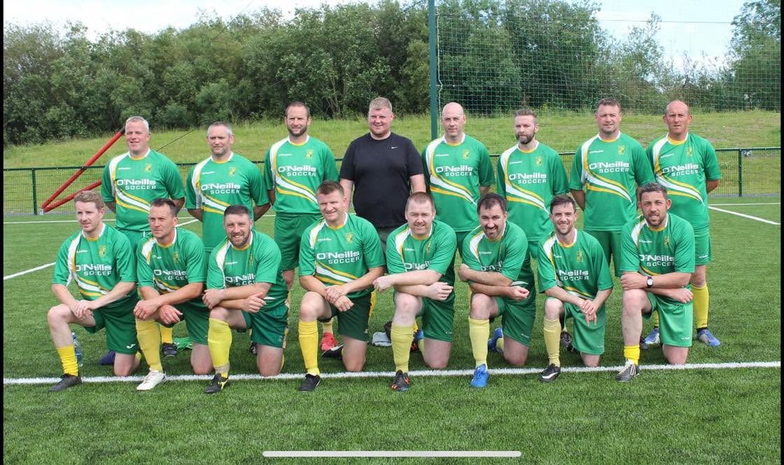 Crettyard United over 35s squad photo on the astro pitch