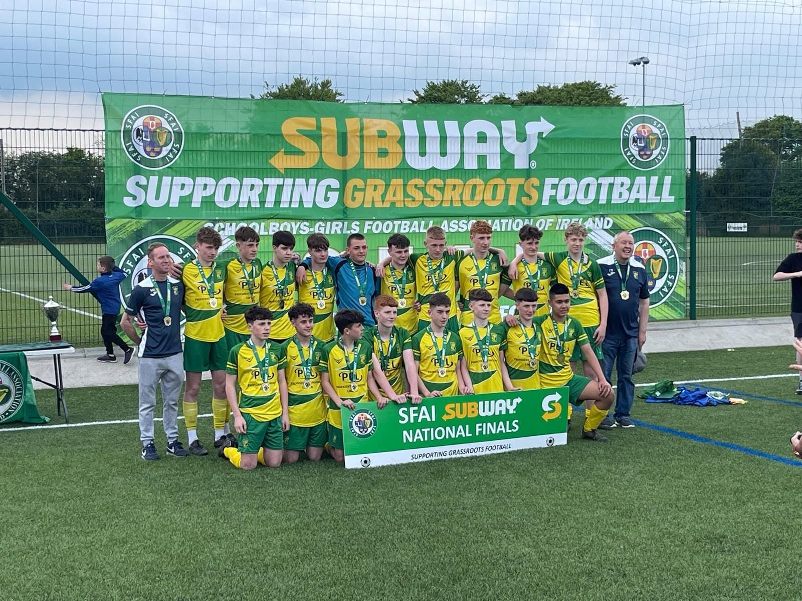 Crettyard United squad at the SFAI Subway National Finals